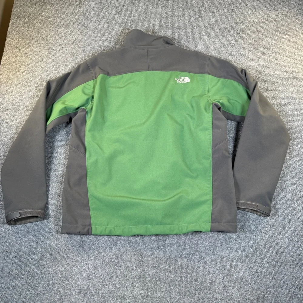 The North Face Mens Apex Bionic Softshell Jacket Green Gray Full Zip Medium #H